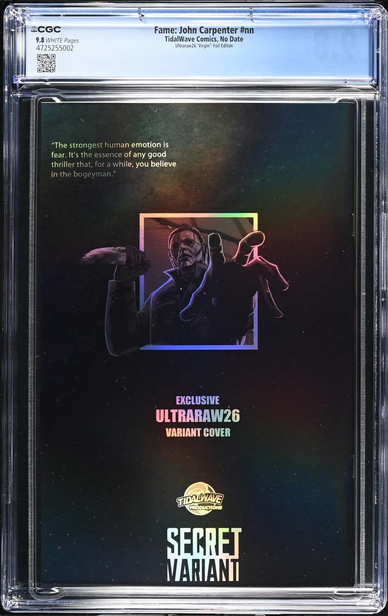 John Carpenter #1 CGC 9.8 Ultraraw26 Secret Foil Variant #1/25 Back