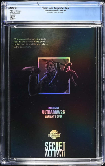 John Carpenter #1 CGC 9.8 Ultraraw26 Secret Foil Variant #1/25 Back