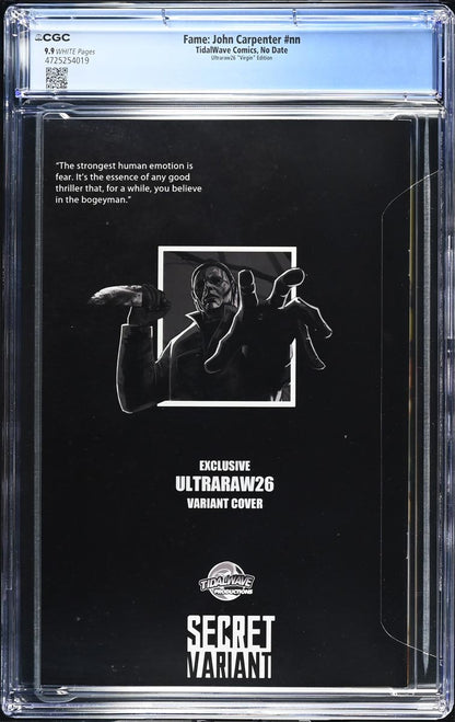 John Carpenter #1 CGC 9.9 Ultraraw26 Secret Virgin Variant #40/40 Back