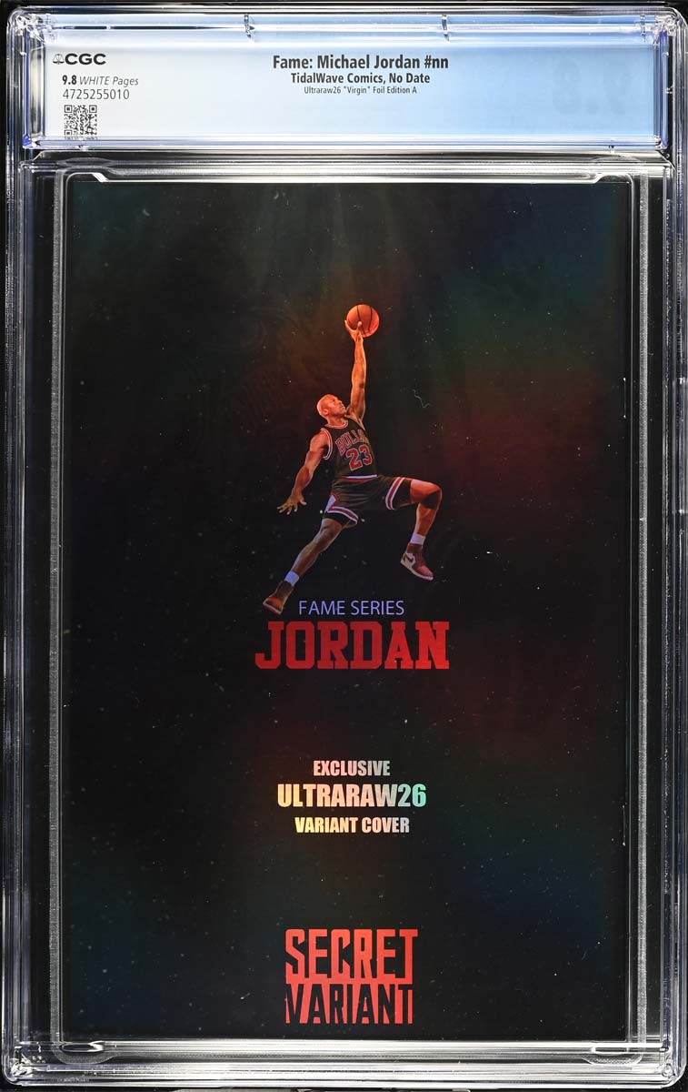 Michael Jordan #1 Fame Series CGC 9.8 Ultraraw26 Black Foil Variant #12/12 Back
