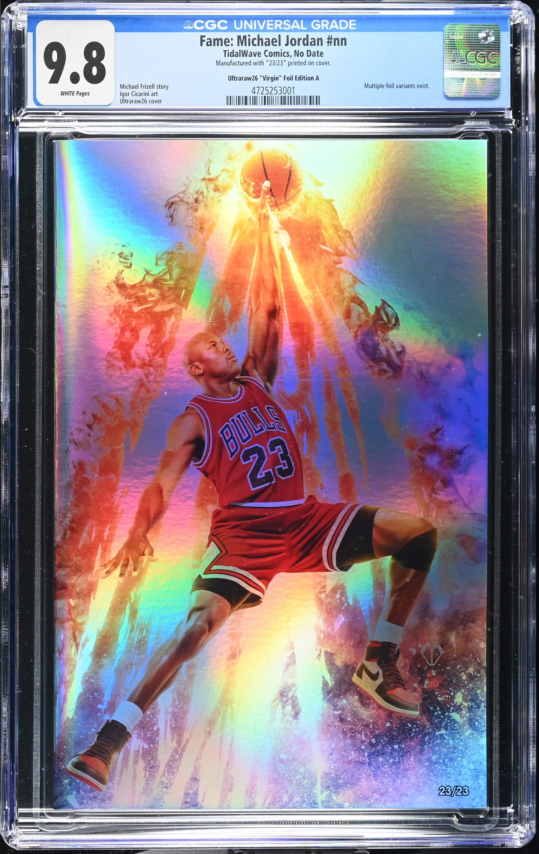 Michael Jordan #1 Fame Series CGC 9.8 Ultraraw26 CBQ Foil Variant #23/23