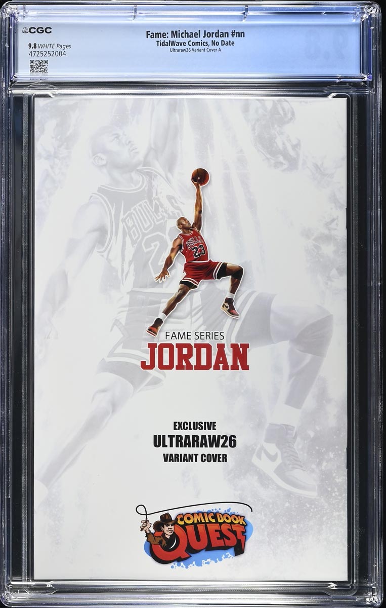Michael Jordan #1 Fame Series CGC 9.8 Ultraraw26 CBQ Trade Variant #1/63 Back