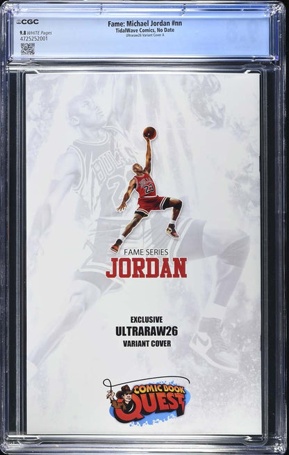 Michael Jordan #1 Fame Series CGC 9.8 Ultraraw26 CBQ Trade Variant #23/60 Back