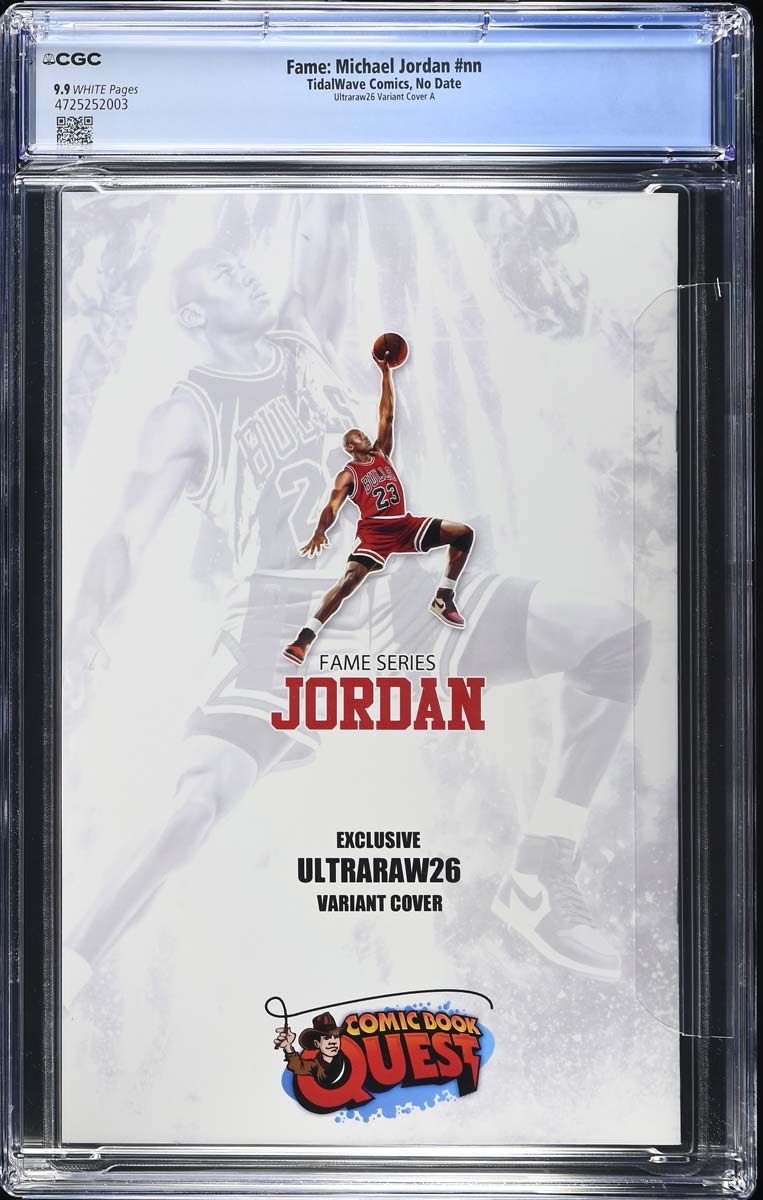 Michael Jordan #1 Fame Series CGC 9.9 Ultraraw26 CBQ Trade Variant #63/63 Back