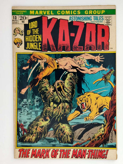 Astonishing Tales #13 Ka-Zar 1st App Man-Thing on Cover