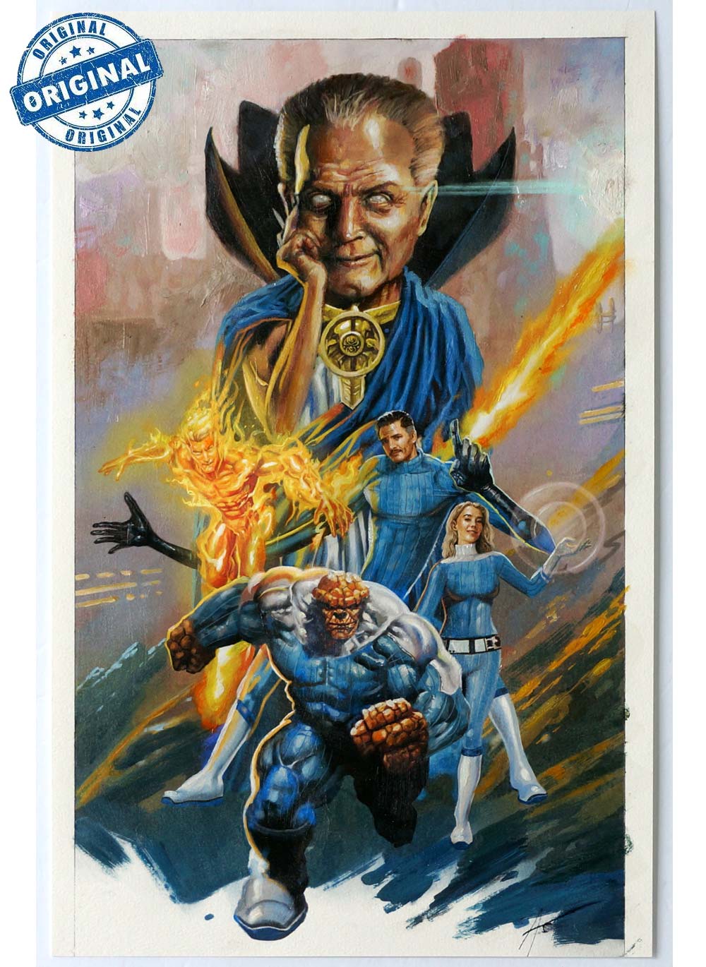 Jack Kirby "Fantastic Four The Watcher" Original Cover Art by Rudy AO