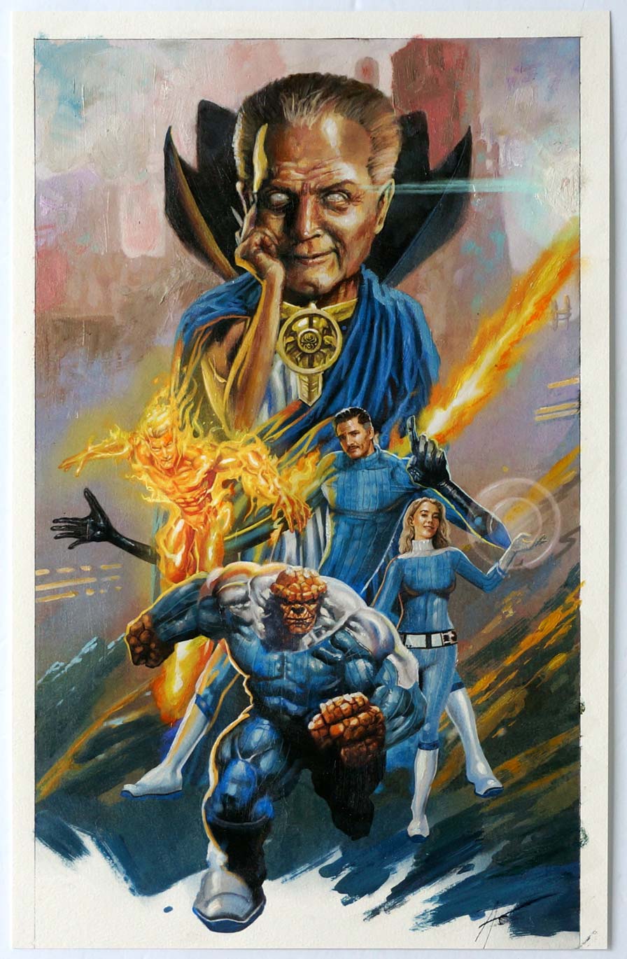 Jack Kirby "Fantastic Four The Watcher" Original Cover Art by Rudy AO 