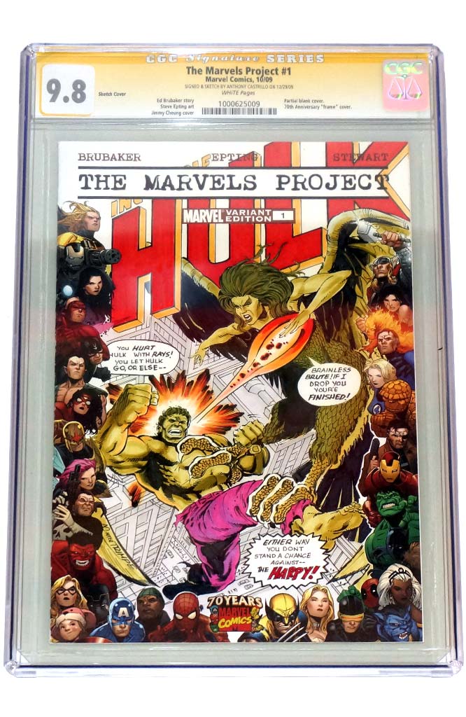 Project Mnarvel Marvel Project #1 CGC 9.8 Anthony Castrillo Original Art Hulk #168 Cov ...