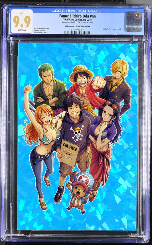 Eiichiro Oda #1 One-Piece CGC 9.9 Midniteblue Cracked Ice Foil Variant #1/25