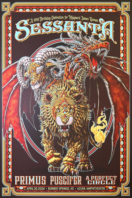 Sessanta Bonner Springs Poster A Perfect Circle Puscifer Primus LTD to 50 Signed