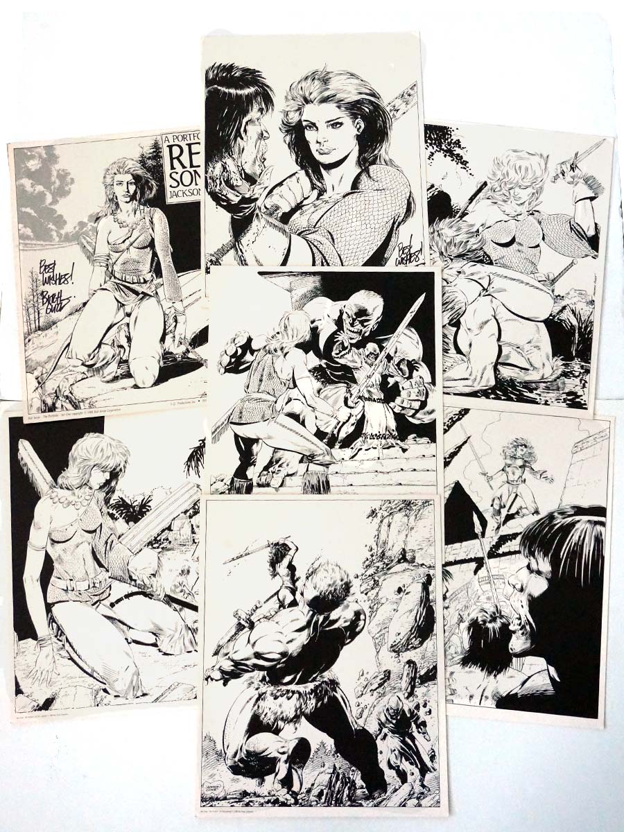 Red Sonja Portfolio Print Set by Jackson "Butch" Guice Signed Butch