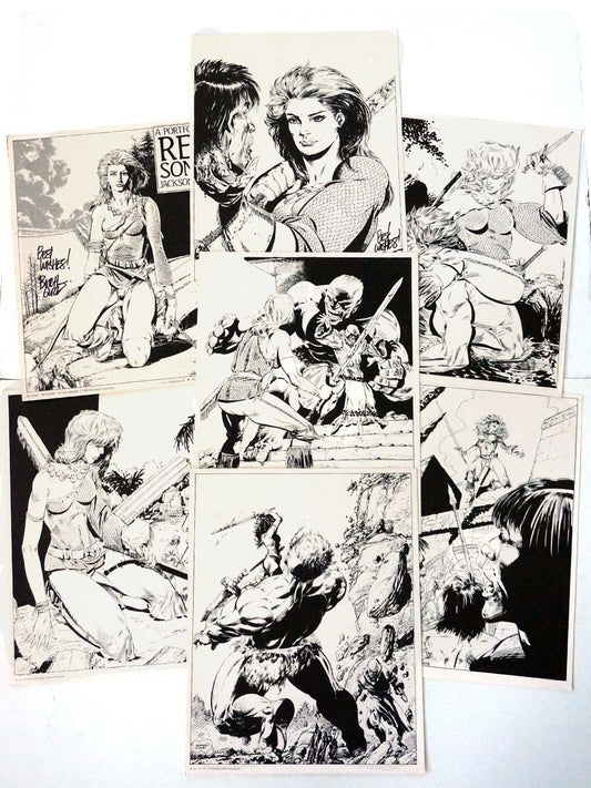 Red Sonja Portfolio Print Set by Jackson "Butch" Guice Signed Butch