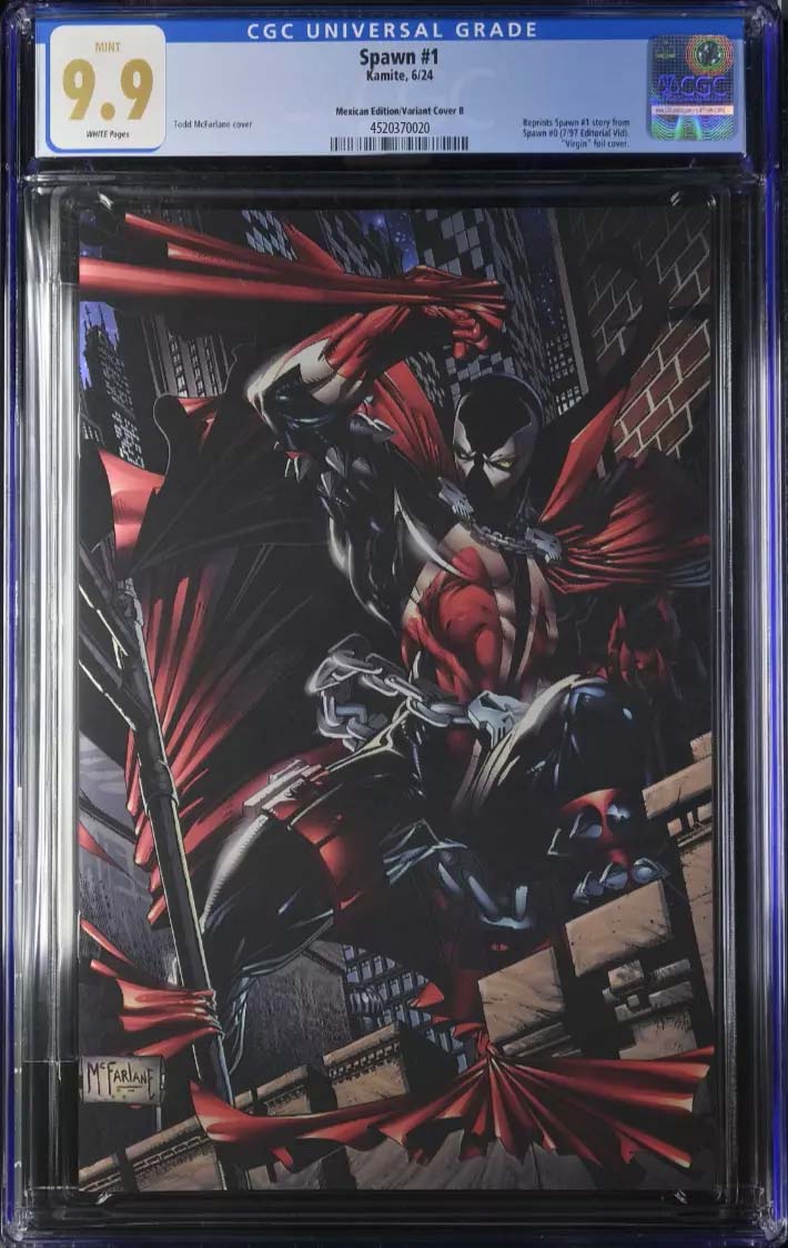 Spawn #1 CGC 9.9 Mexico Todd McFarlane NYCC Virgin Variant Kamite