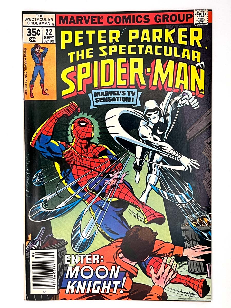 Spectacular Spider-Man #22 1st Spider-Man vs Moon Knight