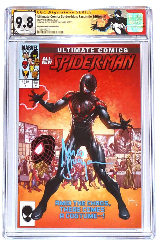 Ultimate Comics Spider-Man #1 CGC 9.8 Mico Suayan Facsimile Variant Signed & Remark