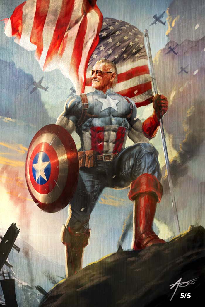 Stan Lee #1 Rudy AO Captain America Secret Metal Virgin Variant