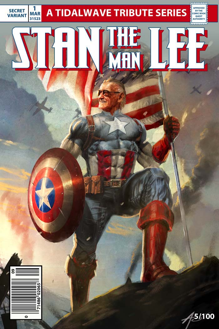 Stan Lee #1 Rudy AO Captain America Secret Trade Variant LTD 100