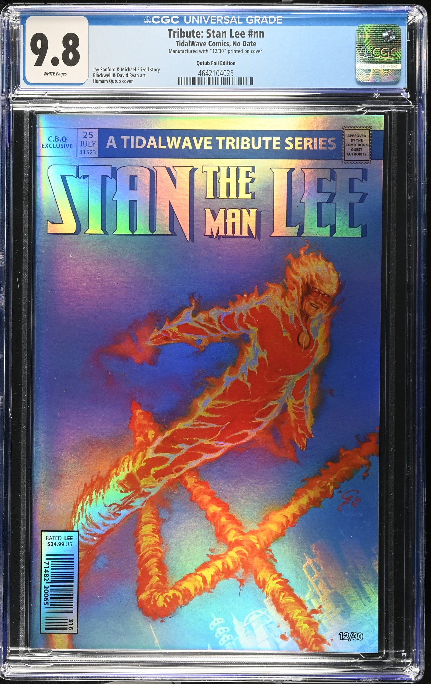 Stan Lee #1 CGC 9.8 Humam Qutub CBQ Exclusive Trade Foil Variant #12/30