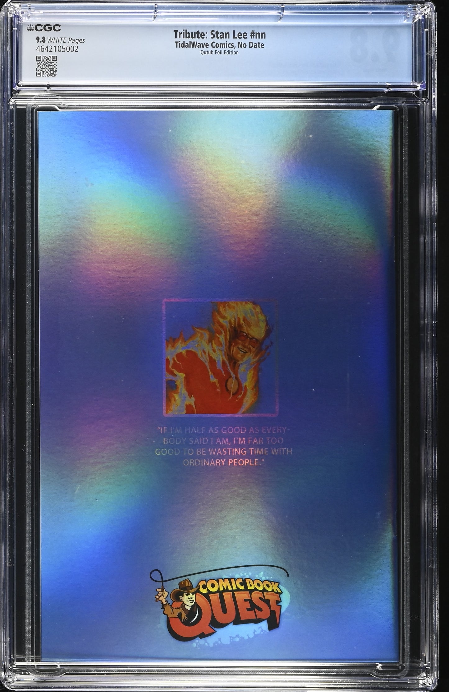 Stan Lee #1 CGC 9.8 Humam Qutub CBQ Exclusive Trade Foil Variant Back