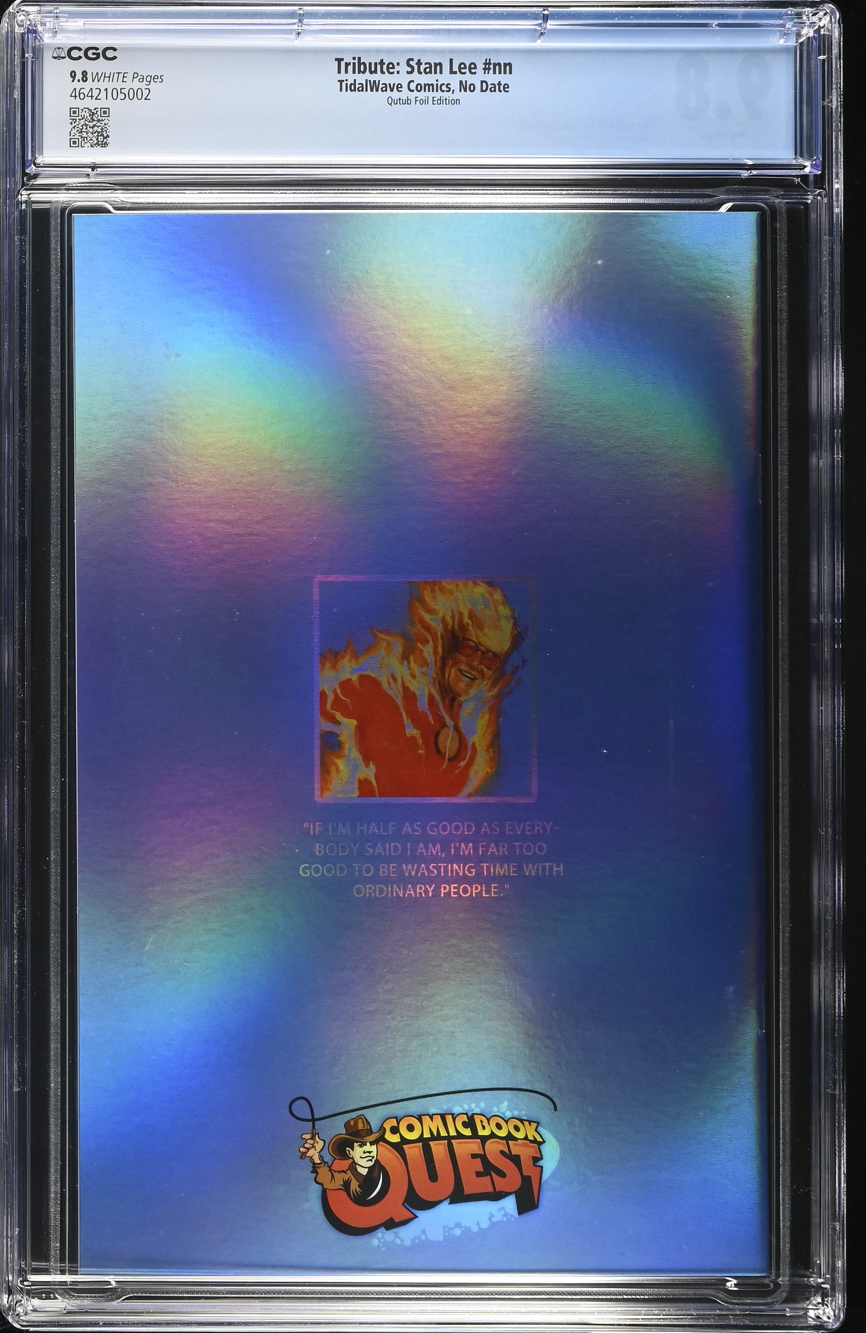 Stan Lee #1 CGC 9.8 Humam Qutub CBQ Exclusive Trade Foil Variant Back