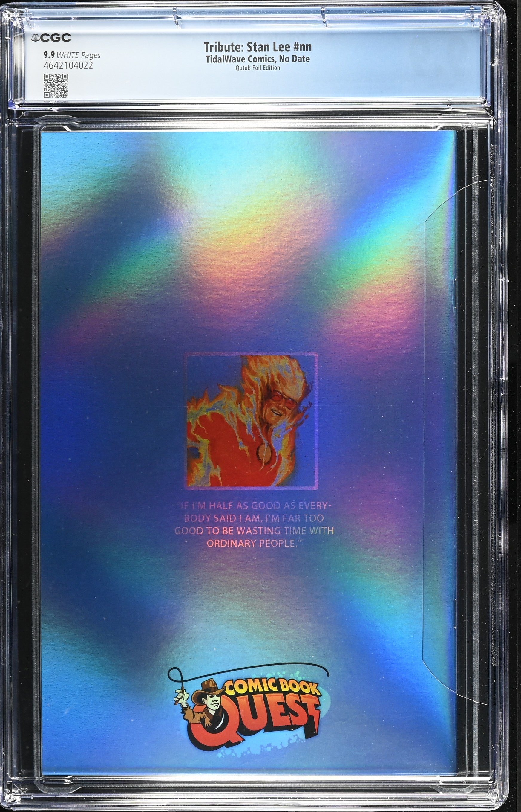 Stan Lee #1 CGC 9.9 Humam Qutub CBQ Exclusive Trade Foil Variant #30/30 Back