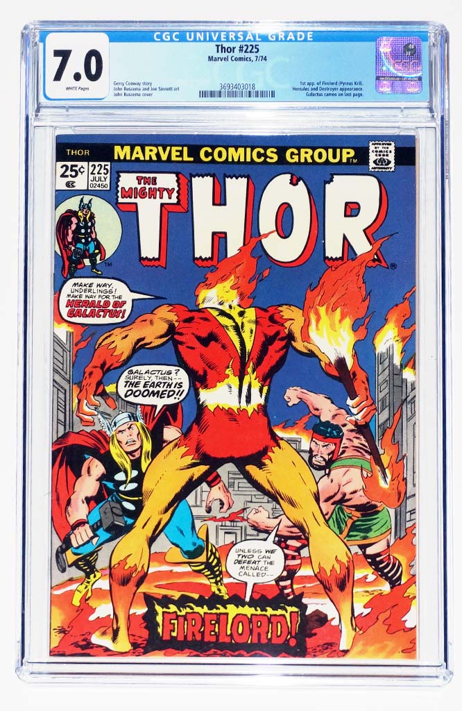 Thor #225 CGC 7.0 1st App Firelord