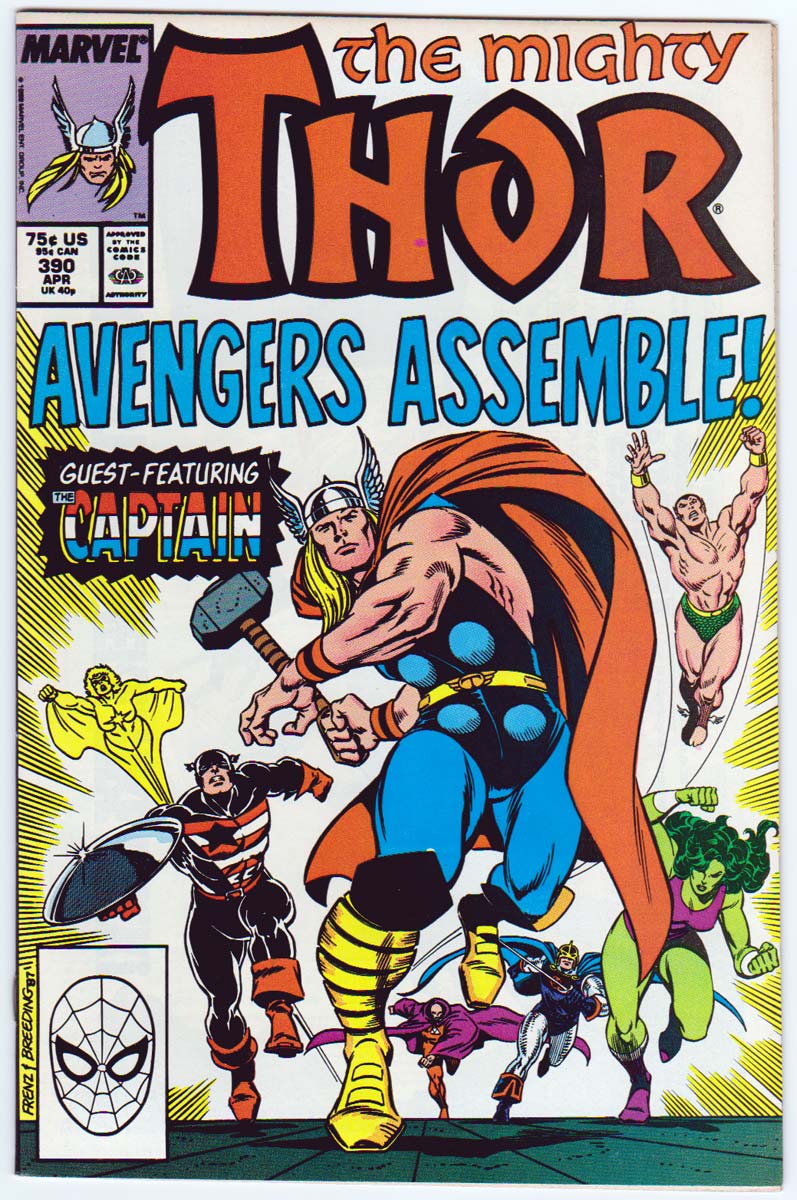 The Mighty Thor #390 1st Captain America Wields Mjolnir