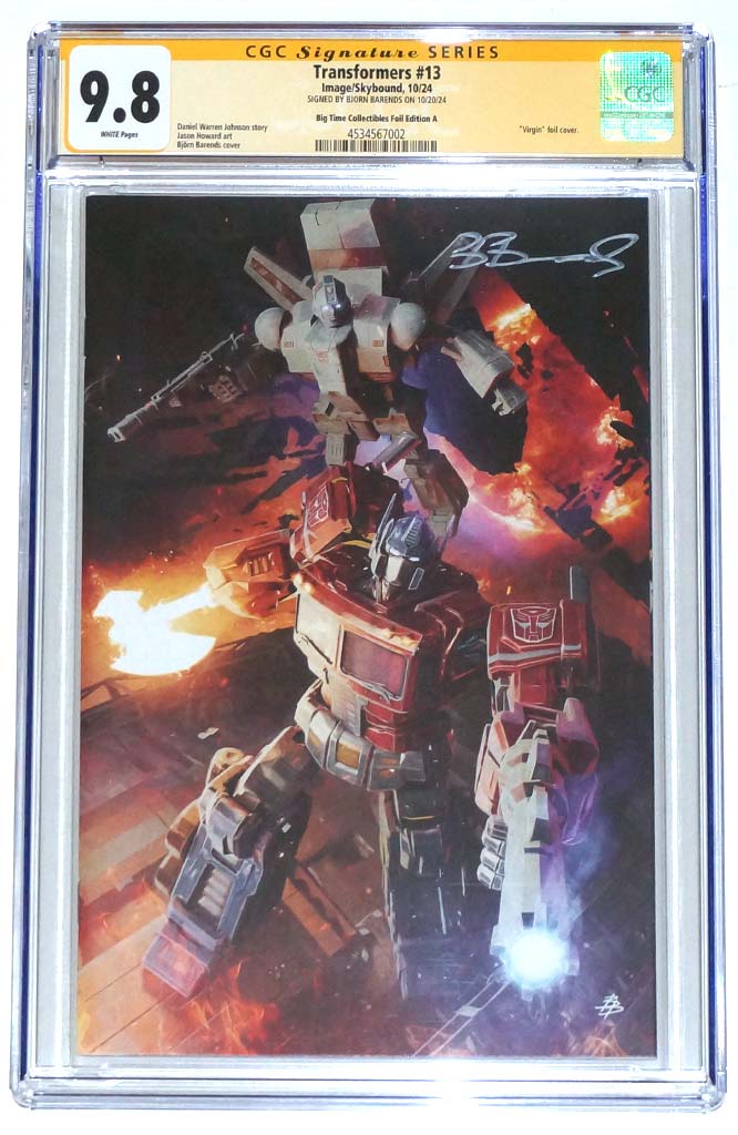 Transformers #13 CGC 9.8 Bjorn Barends Virgin Variant Signed Bjorn