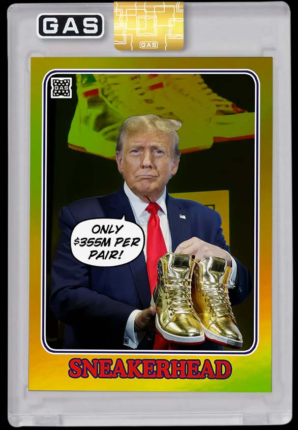 Donald Trump Sneakerhead Gold Foil Prism Card Never Surrender Limited to 100