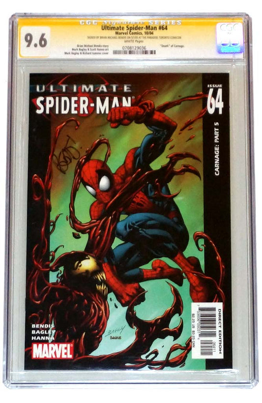 Ultimate Spider-Man #64 CGC 9.6 Signed Bendis Death of Carnage