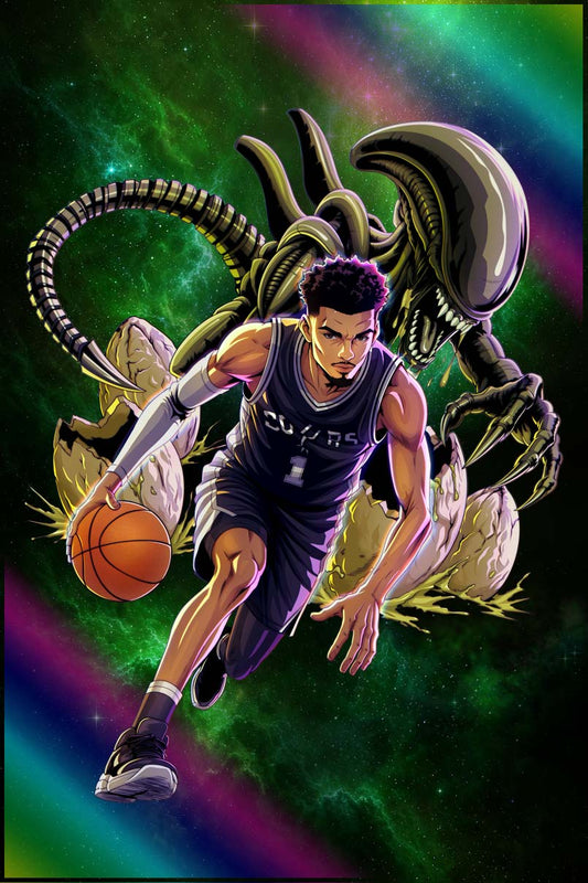 Victor Wembanyama #1 Fame Series Midniteblue Secret Spot Foil Variant LTD 25