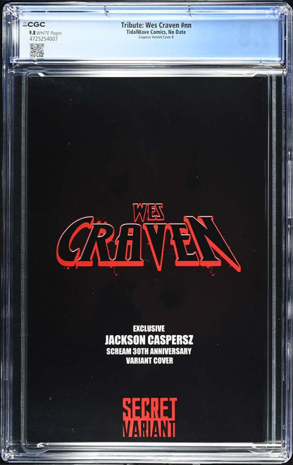 Wes Craven #1 Fame Series CGC 9.8 "Scream 30th Anniversary" Secret Bloody Variant #1/45 Back