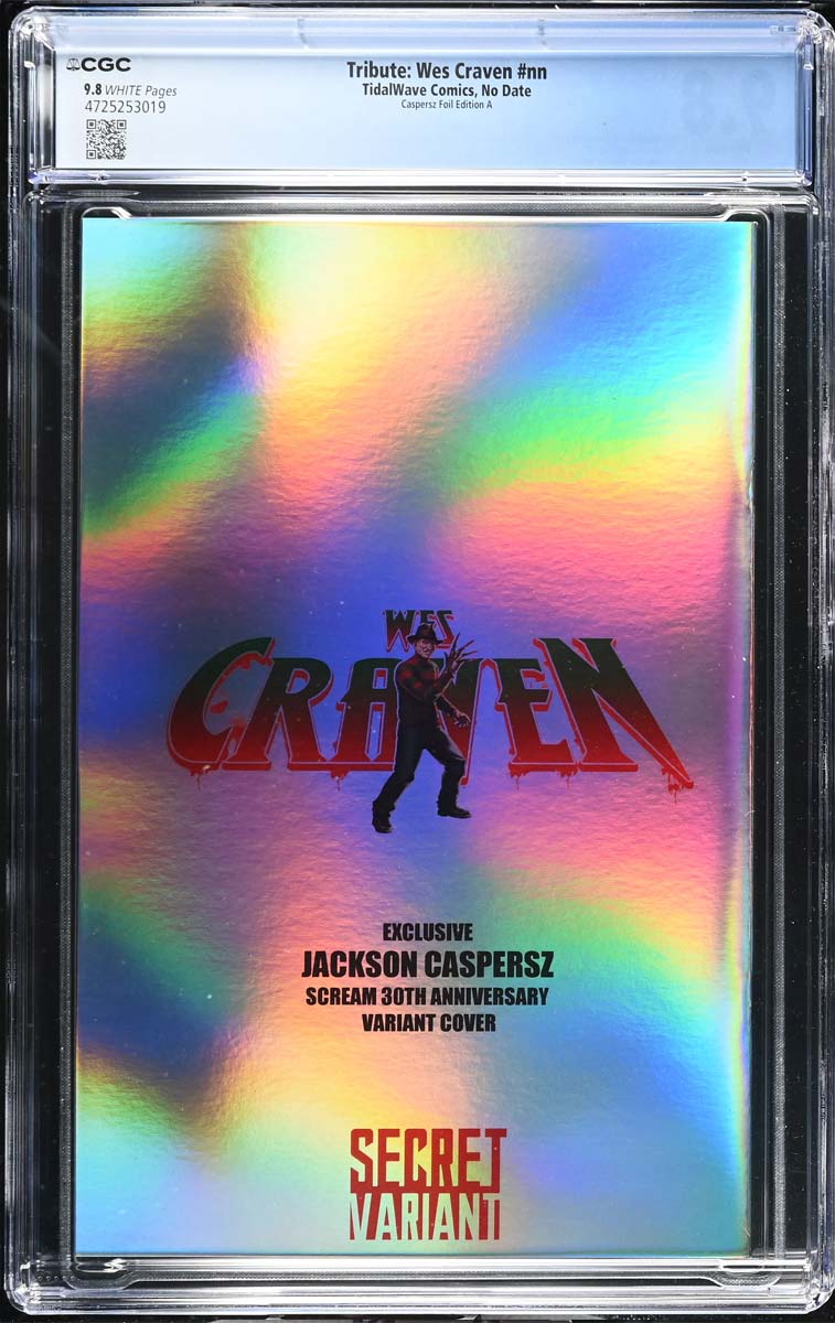 Wes Craven #1 Fame Series CGC 9.8 Caspersz "Scream 30th Anniversary" Secret Foil Variant #30/30 Back