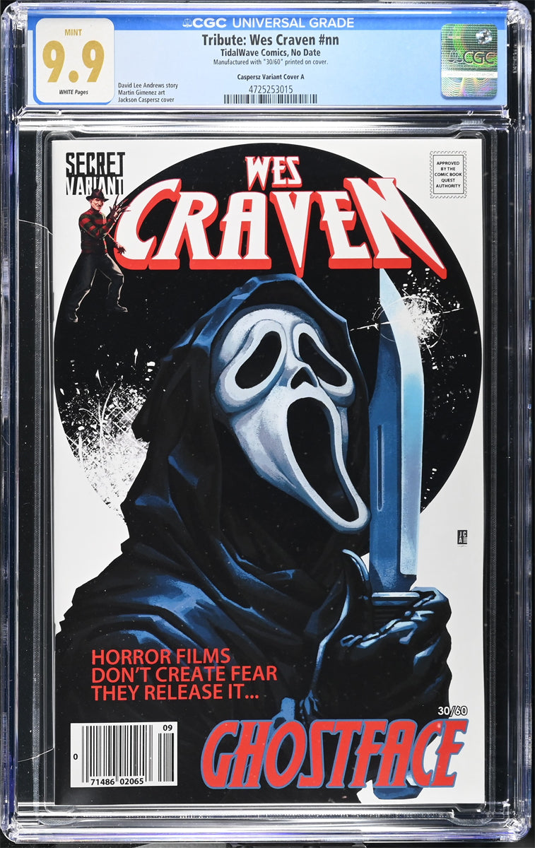 Wes Craven #1 Fame Series CGC 9.9 Caspersz "Scream 30th Anniversary" Secret Variant #30/60