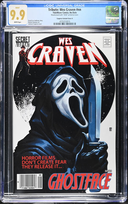 Wes Craven #1 Fame Series CGC 9.9 Caspersz "Scream 30th Anniversary" Secret Variant #30/60