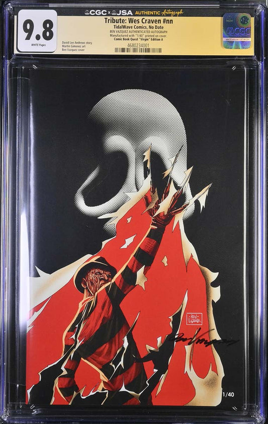 Wes Craven #1 CGC 9.8 Ben Vazquez Virgin Variant (Signed by Vazquez) #1/40
