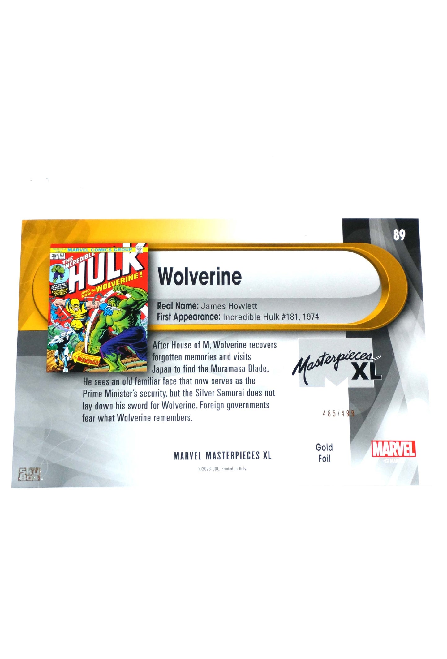 2024 Marvel Masterpiece XL Wolverine Gold Foil