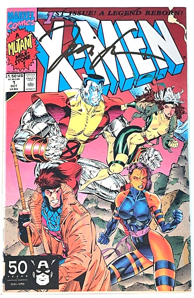 X Men 1 Cover B Signed By Jim Lee In Gold Comic Book Quest x-men-1-cover-b-signed-by-jim-lee-in-gold-comic-book-quest