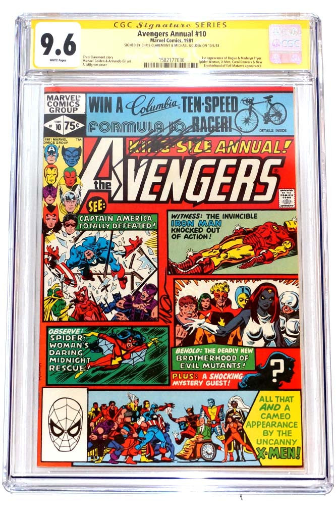 Avengers King-Size Annual #10 CGC 9.6 1st Rogue signed Claremont & Golden