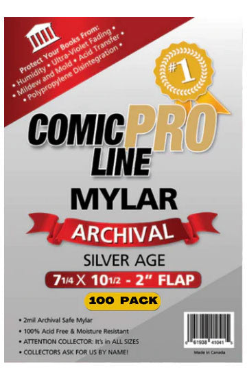 Silver Age Mylar Archival Bags with 28pt Backing Board – Comic