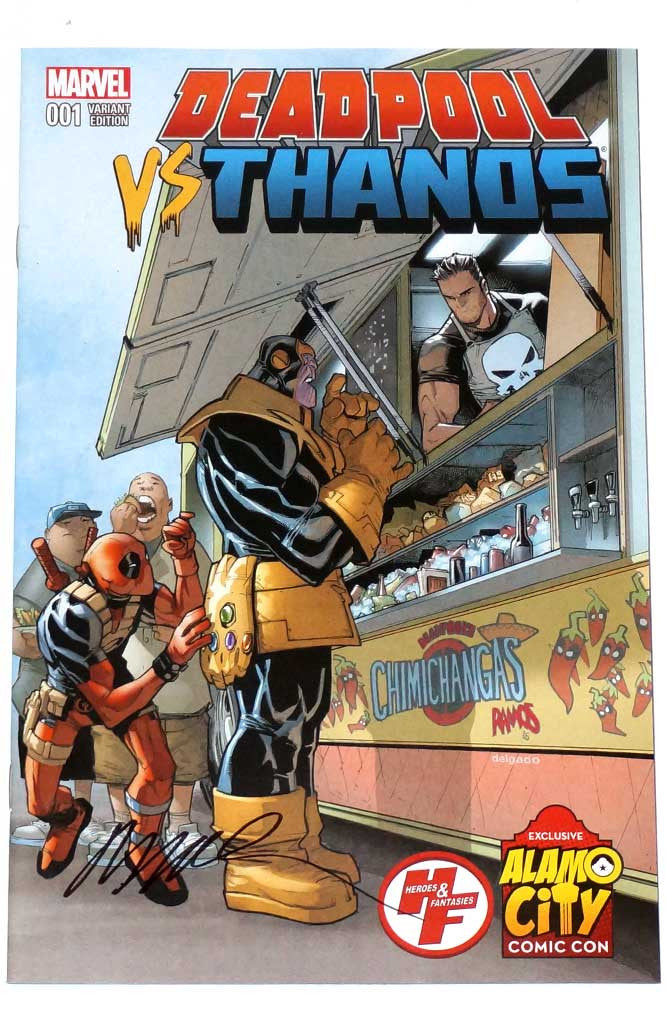Deadpool Ramo Deadpool vs Thanos #1 Alamo City Variant Signed by Ramos – Comic Book Quest