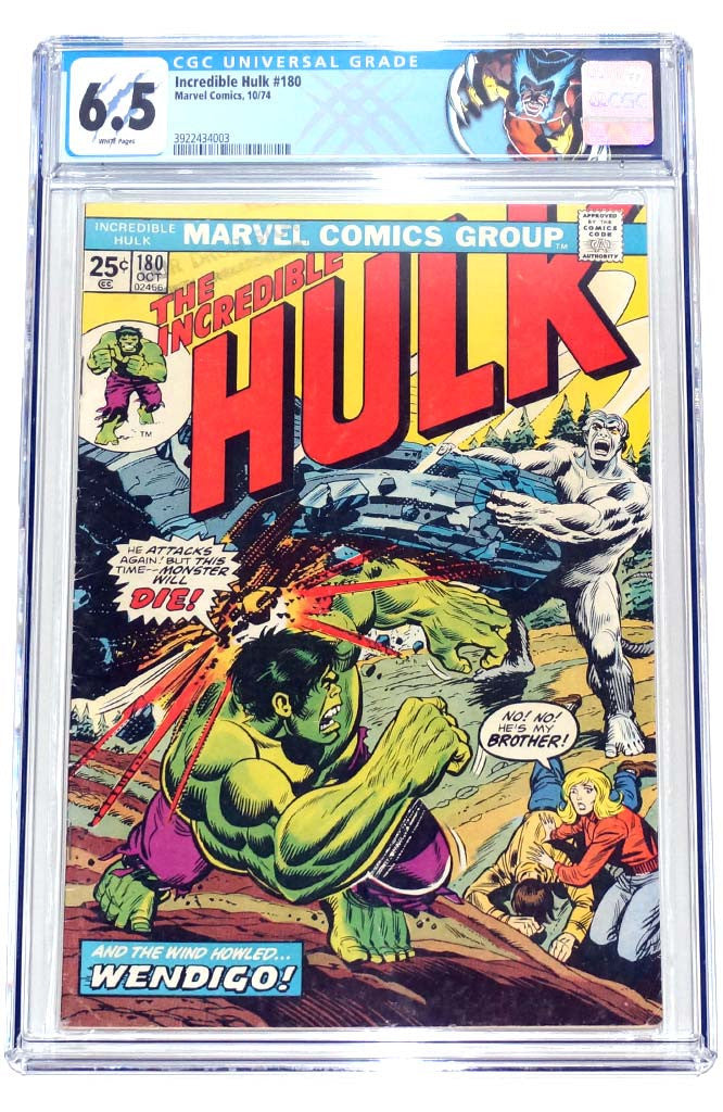Incredible Hulk #180 CGC 6.5 (White Pages) 1st Wolverine