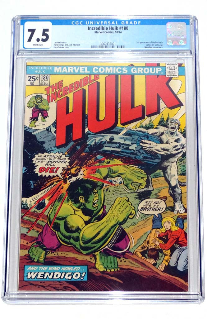Incredible Hulk #180 CGC 7.5 (White Pages) 1st Wolverine
