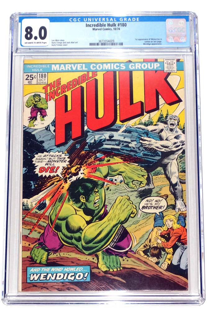 Incredible Hulk #180 CGC 8.0 1st Wolverine