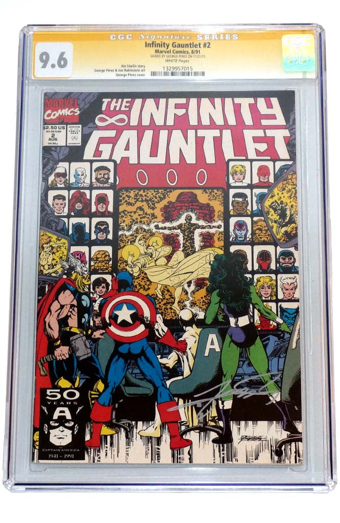 Infinity Gauntlet #2 CGC 9.6 Signed George Perez