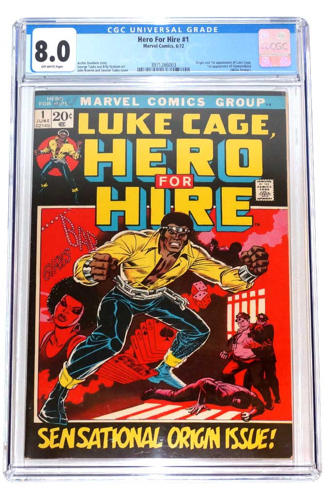 Hero for Hire Luke Cage #1 CGC 8.0 1st Luke Cage