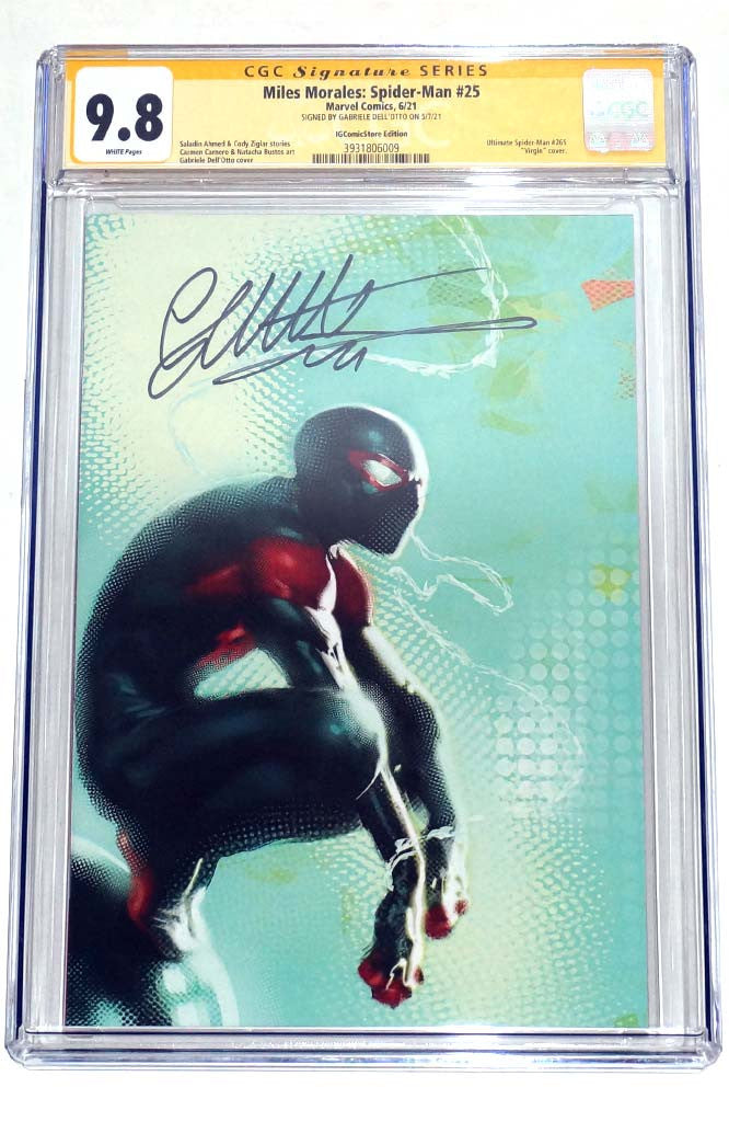 Miles Morales Spider-Man #25 Dell'Otto Virgin Variant CGC SS  9.8 Signed