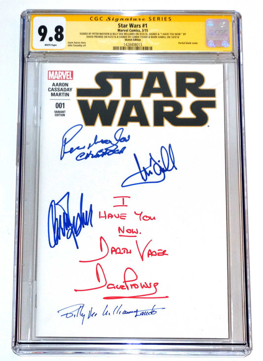 Star Wars #1 CGC 9.8 signed by Fisher, Hamill, Prowse, Mayhew, Williams