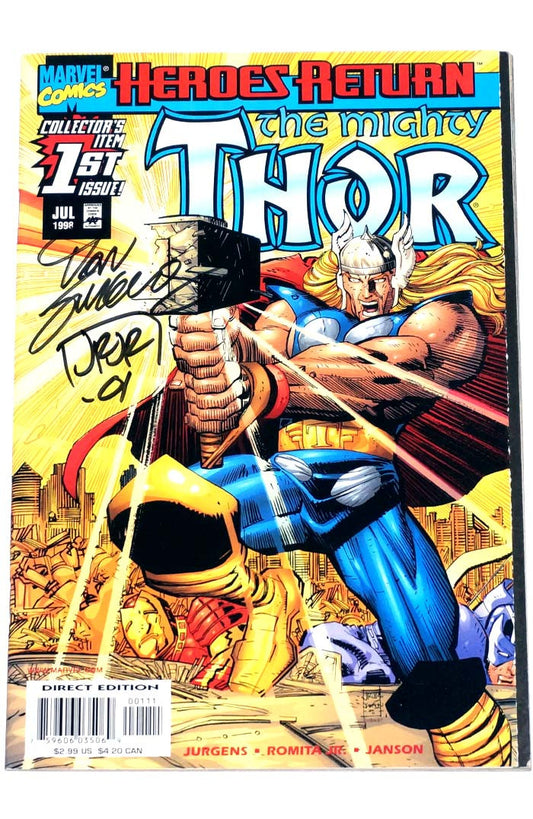 Thor #1 Sunburst Variant signed Dan Jurgens & John Romita Jr