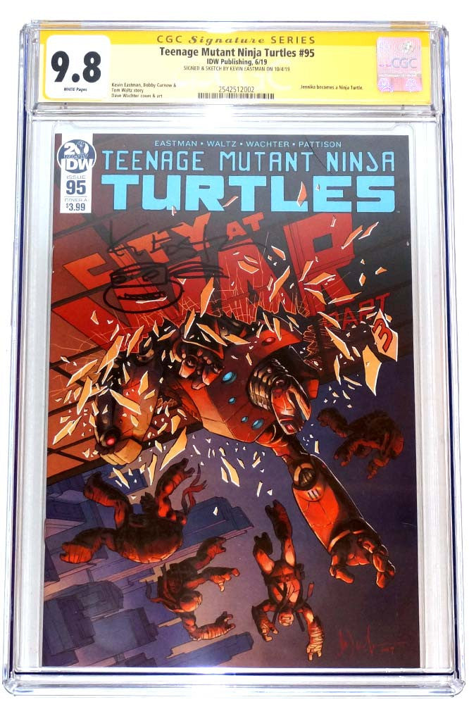 Teenage Mutant Ninja Turtles #95 CGC 9.8 signed sketch by Kevin Eastman